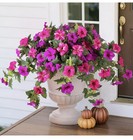 2PCS Fake Silk Petunias Flowers For Planter Or Hanging Basket, Fuchsia