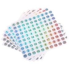 10 Sheets Number Stickers Number 1 to 20 Round Number Labels Sticker