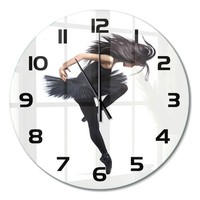 Elegante Wanduhr Mit FließEnden Zeigern Ballerina Schwarze Zeiger Fi60 Cm
