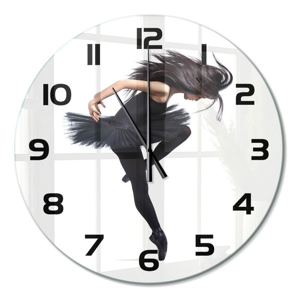 Elegante Wanduhr Mit FließEnden Zeigern Ballerina Schwarze Zeiger Fi60 Cm-image