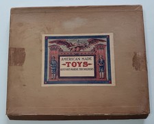 AMERICAN MADE TOYS Turn-of-Century RARE Flat Lead Toy Soldier Figures Box-Set