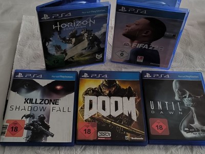 Fünf Spiele für die PS4...Until Dawn, Doom, Killzone, Horizon Zero Dawn, FIFA 22