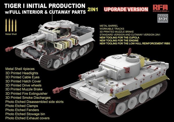 Tiger I Initial Production Early 1943 W/ Full Interior Updated Version Rfm 1/35-image