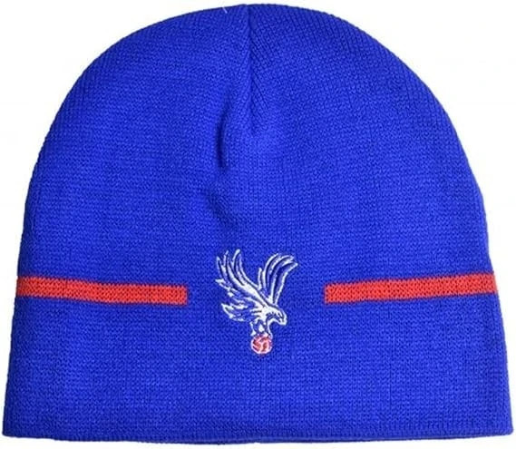 Crystal Palace FC Knitted Hat Basic Knit Royal Blue Red Official Licensed Gift