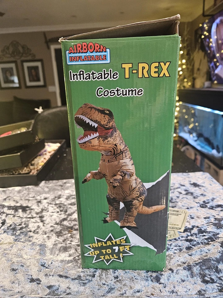T-REX Dinosaurio Inflable Disfraz Adulto Traje Conjunto Para Halloween Juegos con disfraces Fiesta Foto 2 de 4