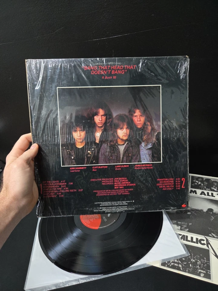 Metallica Kill Em All Lp Vinyl 1988 'Columbia CLUB' Press Shrink/Insert VG+/EX - Image 3 of 4