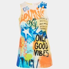 Dolce Gabbana Kids Orange Printed Jersey ALine Short Dress 6 Yrs