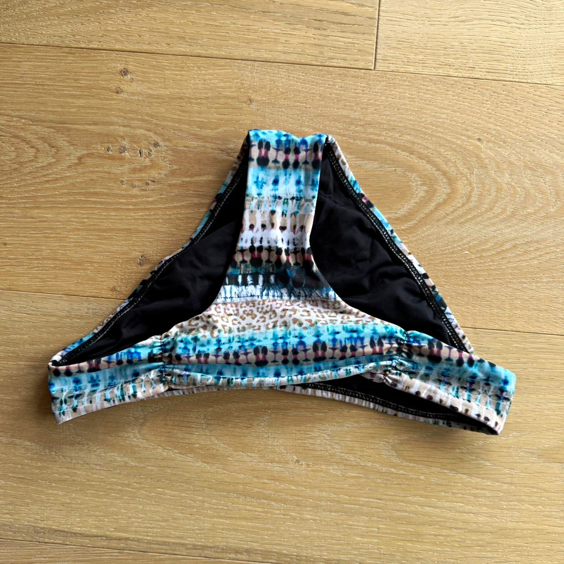 L*SPACE Women's Tie Dye Shell Print Bikini Bottom Size S Multicolor Black Lined