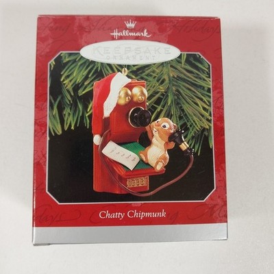 Hallmark  Chatty Chipmunk  1998 Keepsake Ornament Vintage Christmas