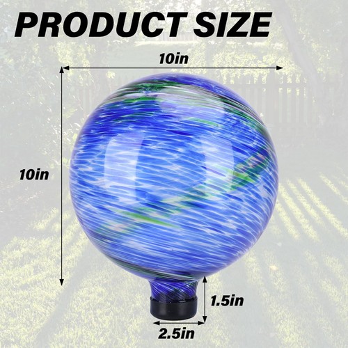 10 Inch Gazing Ball Glass Reflective Garden Globe Outdoor Gazing Globe Yard O... - Picture 2 of 7