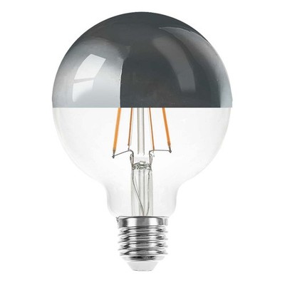 LED Filament Globe G95 6W =60W E27 Kopfspiegel silber 680lm extra warmweiß 2200K