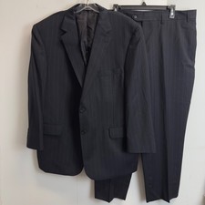Jos A Bank Signature Collection Mens 46S Navy Pinstripe Wool Suit Gordon 40X28