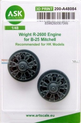 ASKA48084 1:48 ASK/Art Scale Wright R-2600 Engine Set for B-25 Mitchell (HKM