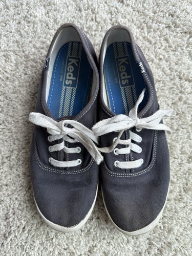 Keds Shoes Womens 8.5 Champion Sneakers Blue Canvas Lace Up Comfort Low WF34200M