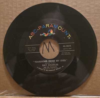 Ray Charles: Teardrops From My Eyes/Cry - VG | 1965 R&B & Soul ABC Paramount 45