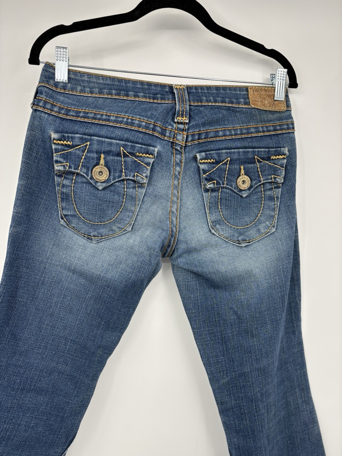 True Religion Joey Bootcut Jeans Women Size 28 Blue Wash Denim Made in USA