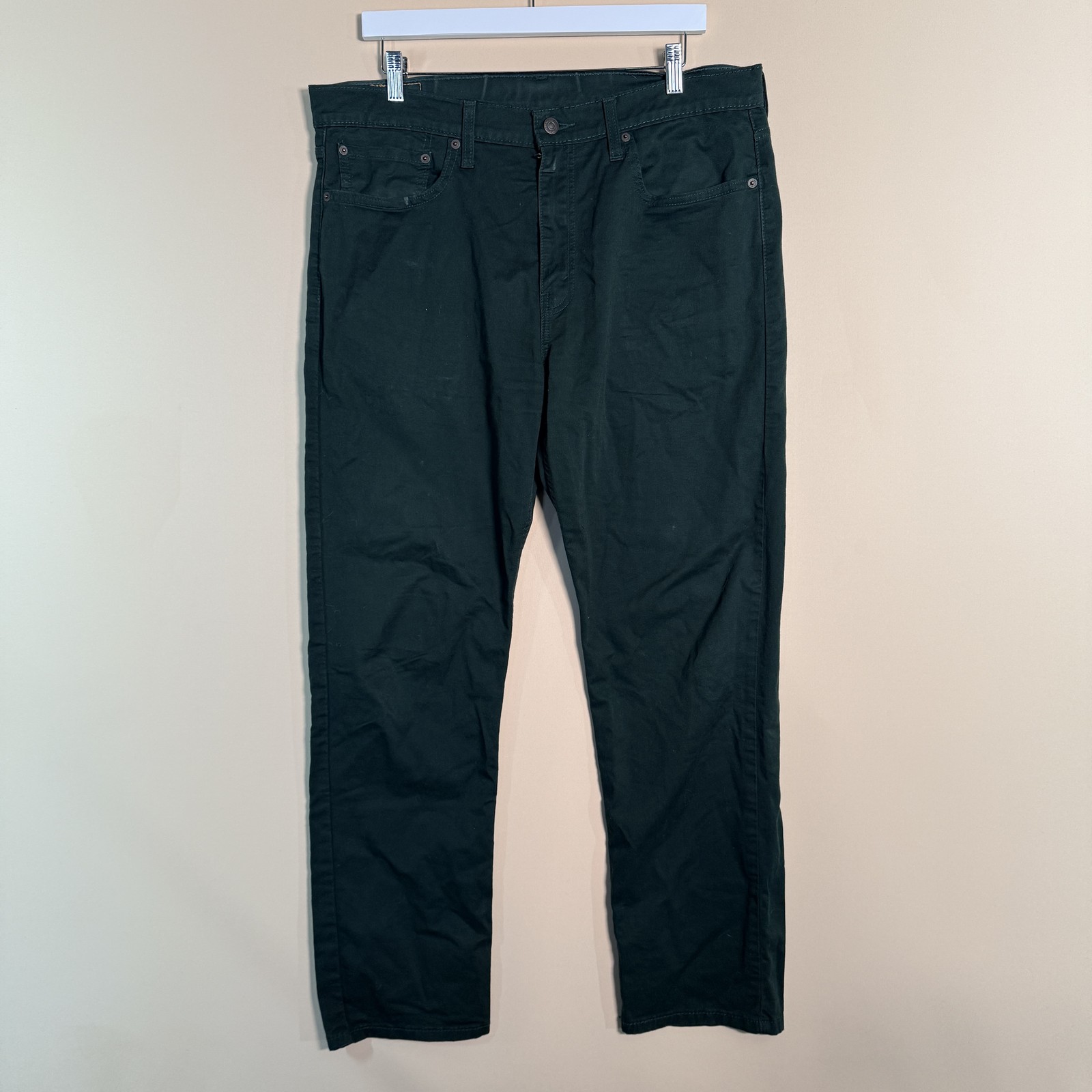 Levi's 502 Forest Green Denim Jeans Flat Front Zip Fly Men's Size 36x32