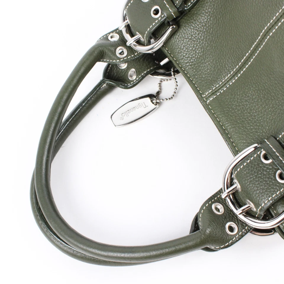 Nuevo Bolso de Hombro Tignanello Bosque Verde Cuero Genuino Doble Asa  Foto 4 de 4