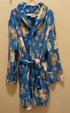 Disney Frozen Girl's Blue Belted Robe w/Elsa Toy Combo / Size 10-12 / EUC
