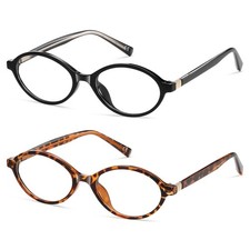 Oval Reading Glasses Women Men Blue Light Blocking Small Computer Readers Ret...