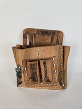 Klein Tools 5165 10 Pocket Tan Leather Tool Pouch Made In USA Electrician Pouch