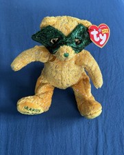 Ty Beanie Baby plush toy named "Masque" the Mardi Gras Bear