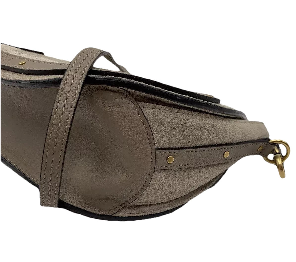 Auth Chloe Pixie Gray Suede Goatskin Leather Medi… - image 15