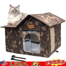 Foldable Waterproof Outdoor Cat House Detachable Pet Shelter Tent Warm Cozy Nest