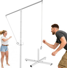 Outdoor Giant Ring Toss Game for Adults and Family, Height Adjustable Hook and R
