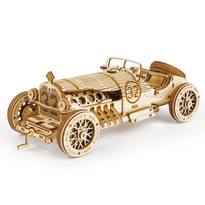 3D-Holzautopuzzle Zum Selbermachen Mechanischer Modellbausatz Gebäude Spielzeug Wohndeko Geschenk