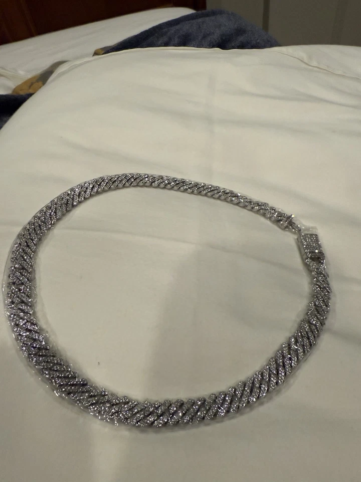 Bussdown Rapper Chain Moissanite Iced Out Fine Silver 20Inch Hip Hop Necklace - Image 4 of 4