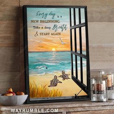 Sea Turtle, Sunrise On The Beach, Peaceful Morning, Every Day Is A New Beginn...