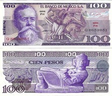Mexico: $ 100 Pesos Carranza May 30, 1974 El Banco de Mexico UNC.
