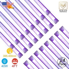 24 Pack UV Light Fixture 48 inch LED Black Light Bar 40W for Party Room D cor