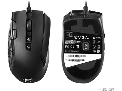 EVGA X15 MMO Gaming Mouse, 8k, Wired, Black, Customizable, 16,000 DPI, 5 Profile - Picture 12 of 12