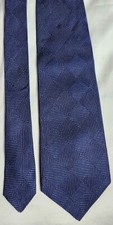City of London Ferrell Reed Tie Blue Geometric 100% Silk Made In USA