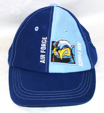 Vintage Air Force USAF Eagle Logo Snapback Adjustable Hat Cap Blue ~ MADE IN USA