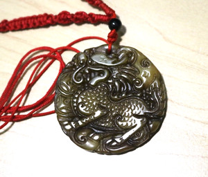Antique Qilin Legendary Beast Pendant- Amulet- Charm Necklace.