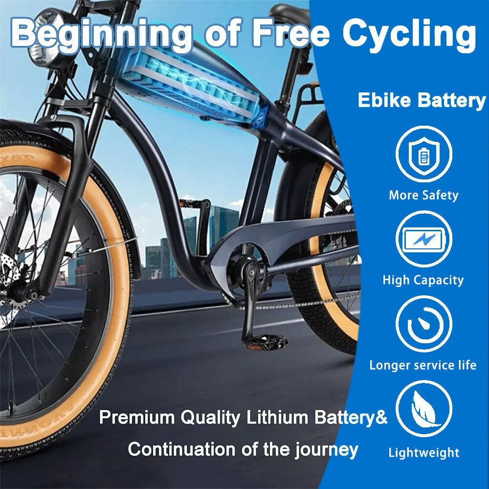 48V 10Ah Li-ion Ebike Battery Pack for Electric Bicycle & Scooter