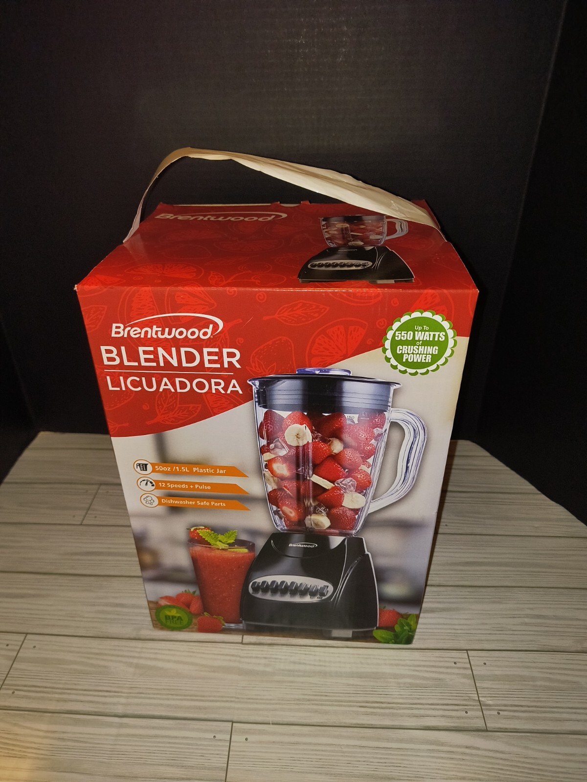 Brentwood Blender 12 Speed Plus Pulse 550 Watts Power capacity 50 Fluid Ounces
