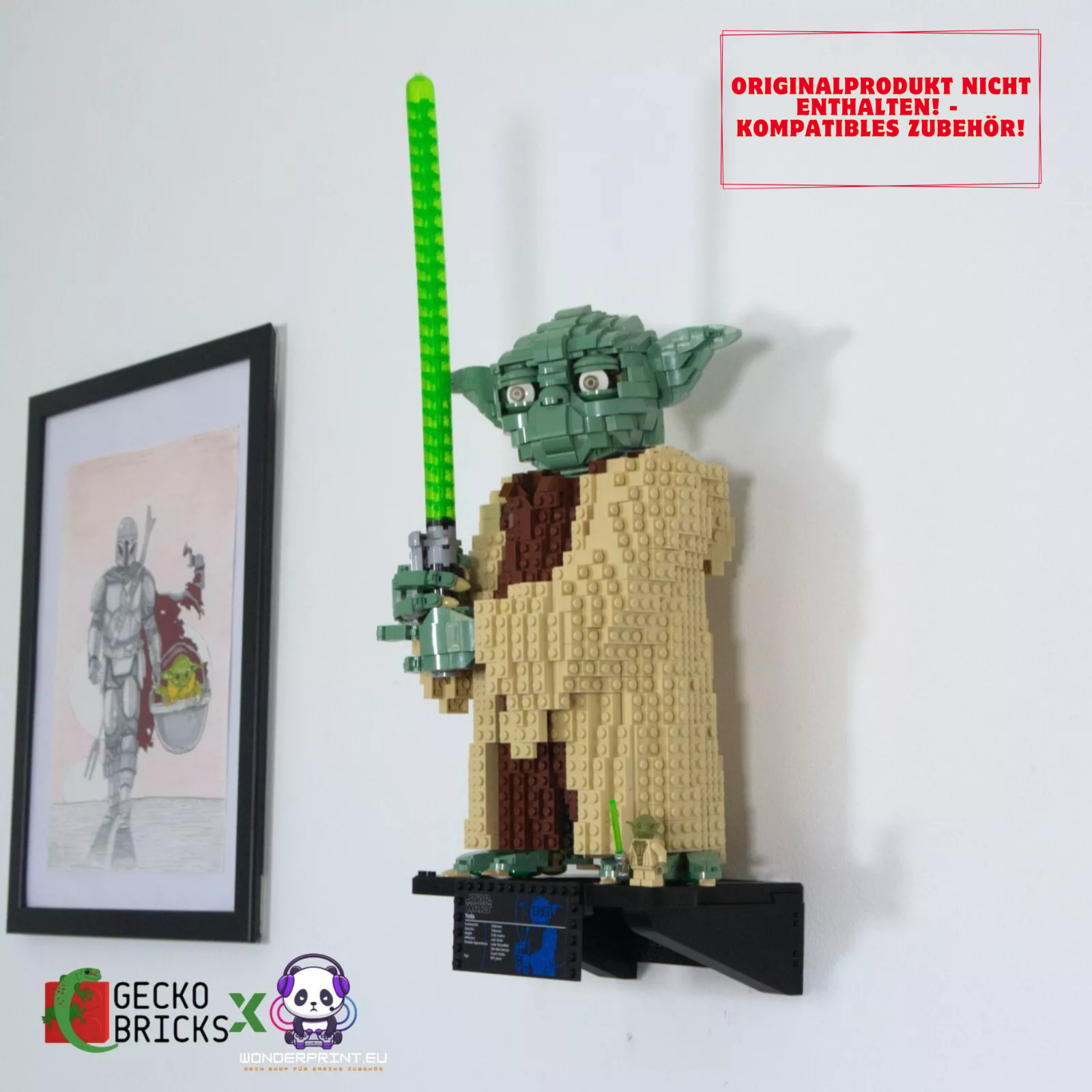 Wandhalterung Halter Display Halterung passend für LEGO® Star Wars Yoda™ 75255