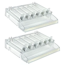 Azar Displays Clear 6 Compartment Divider Bin with Tester Tray, 2-Pack