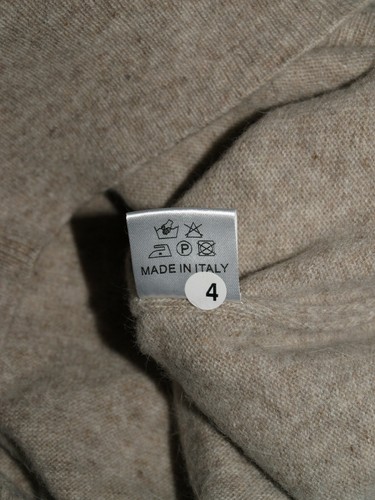 Drago Biella Made IN Italy Sweater Crew-Neck Wool Angora Beige Size L - Picture 5 of 5