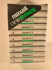 Vintage 1980's Maxell Japan UR 90 Blank NOS Sealed Unused Cassette Tapes 10 PACK