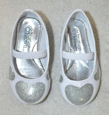 Buster Brown Toddlers Girl's Layla White/ Silver Glitter Mary Jane - Size 5 NWOB