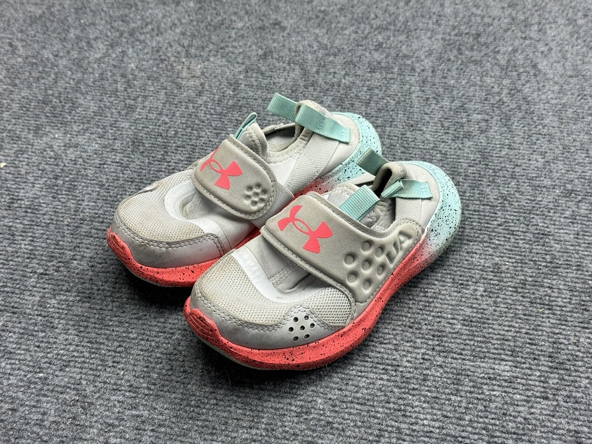 Under Armour Shoes Girls Size 11K Kids Blue Pink 3025396-100