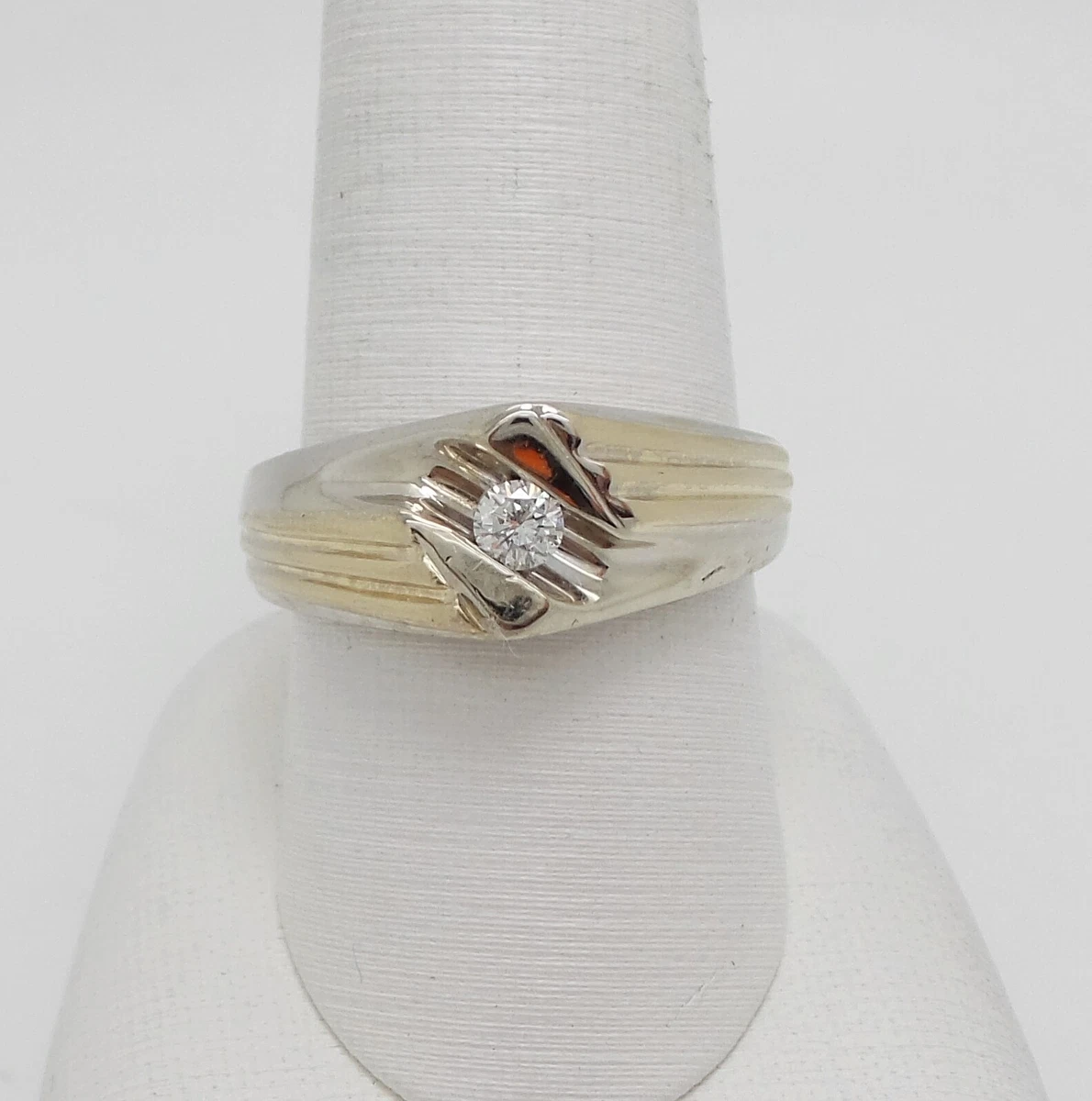 1 5CT MENS DIAMOND WEDDING BAND RING 14K TWO TONE GOLD 10 GRAMS eBay