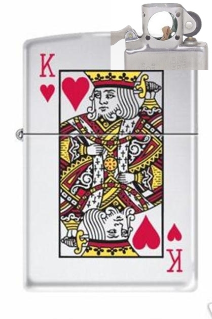 Zippo 7555 king of hearts chrome Lighter with PIPE INSERT PL