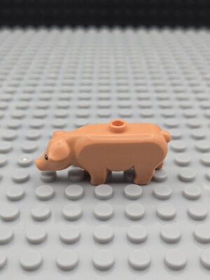 LEGO - Minifig, Animal - Pig with Black Eyes and White Pupils Pattern - Flesh