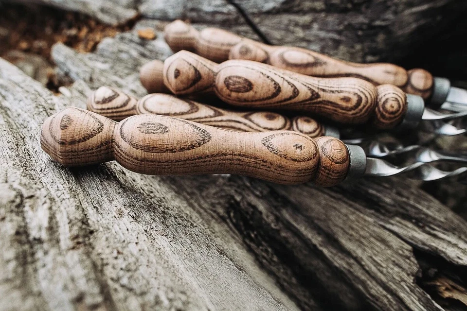 6 Stainless Steel Skewers 29" Shashlyk Mangal Sturdy Shampur Skewers - Image 4 of 4